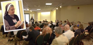 An Orientation for first time attendees at the National Workshop was led by Sister Dr. Lorelei Fuchs (Catholic) and Father Daniell Hamby (Episcopalian).