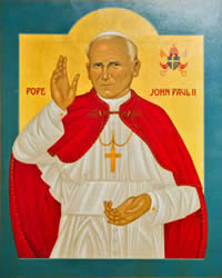 An Orthodoxy-style icon of St. John Paul II