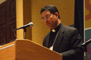 Bishop Oscar Cantu, Roman Catholic Bishop of Los Crucus, New Mexico, took part in a discussion of the Church and Immigration Reform.